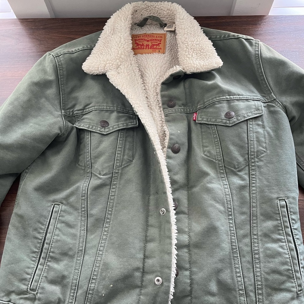 Levi's Olive Green Sherpa Lined Jacket